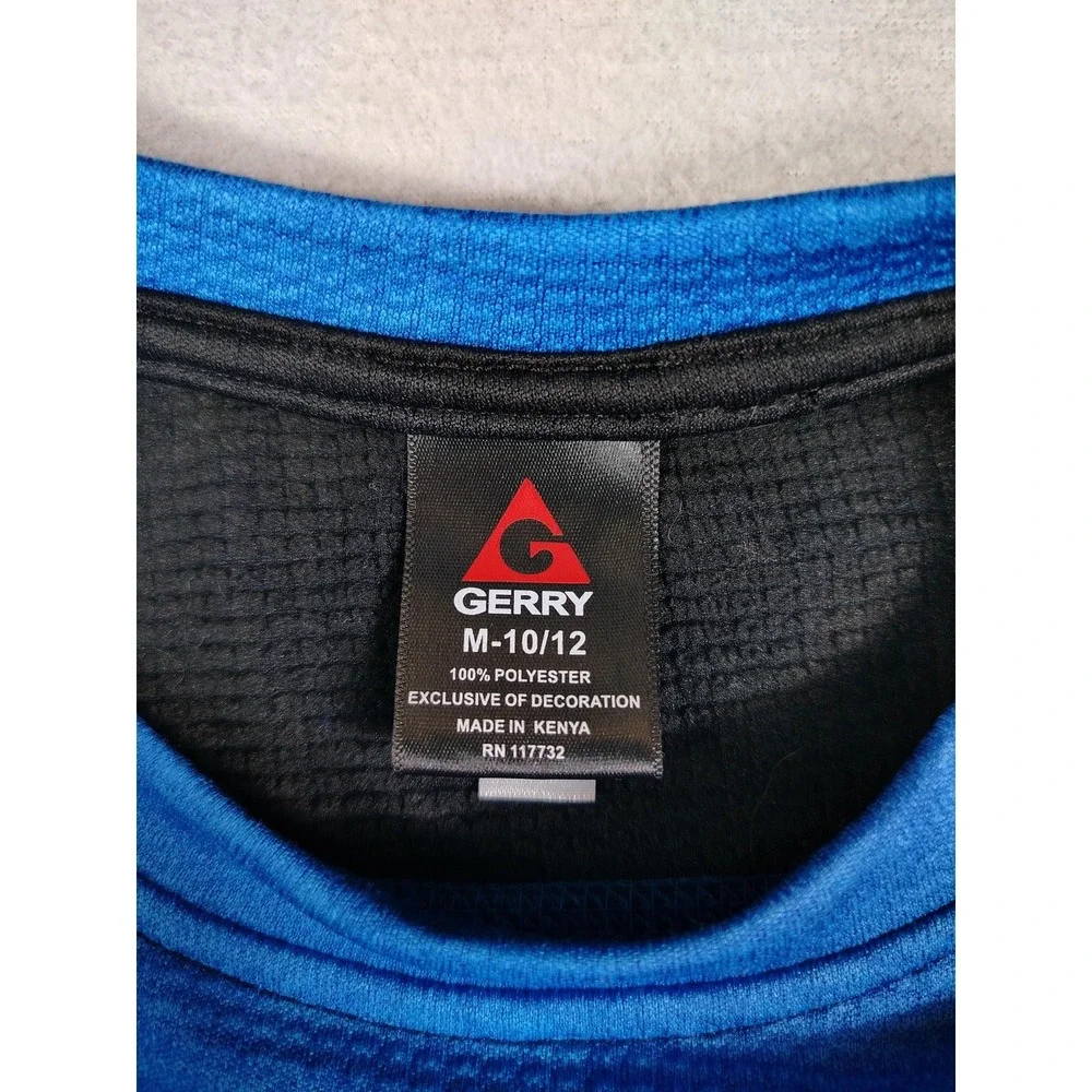 Gerry Shirt Youth M 10/12 Blue Long Sleeve Thermal Crew Neck Activewear